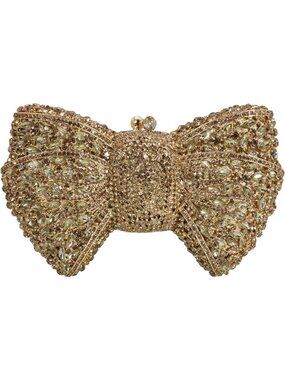 Elegant Rhinestone Bowknot Evening Clutch Handbag for Weddings & Parties
